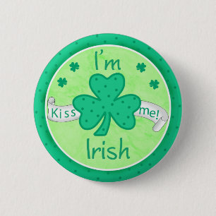 Rond 5 Cm Kiss Me - Je suis Irish Button Badge