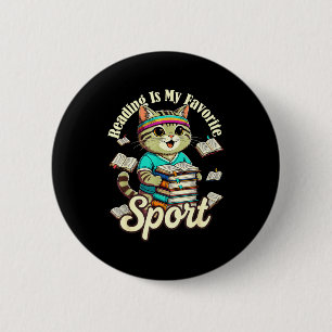 Rond 5 Cm La lecture est le badge de sport préféré de l'amou