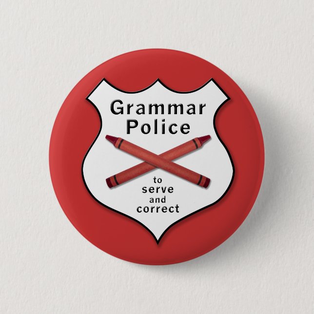 Rond 5 Cm La police de grammaire Badge (Devant)