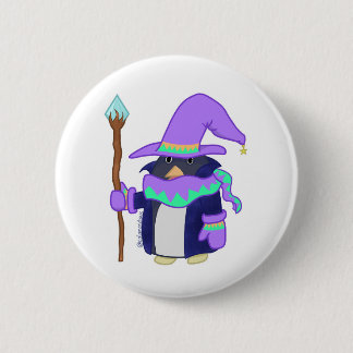 Rond 5 Cm Le badge Manchot Sorcier