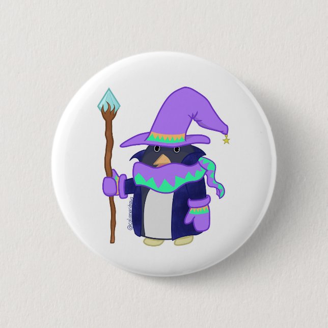 Rond 5 Cm Le badge Manchot Sorcier (Devant)