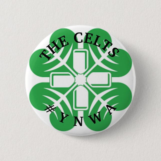 ROND 5 CM LES CELTS NIP BADGE #YNWA SHAMROCK CROSS MOTIF (Devant)