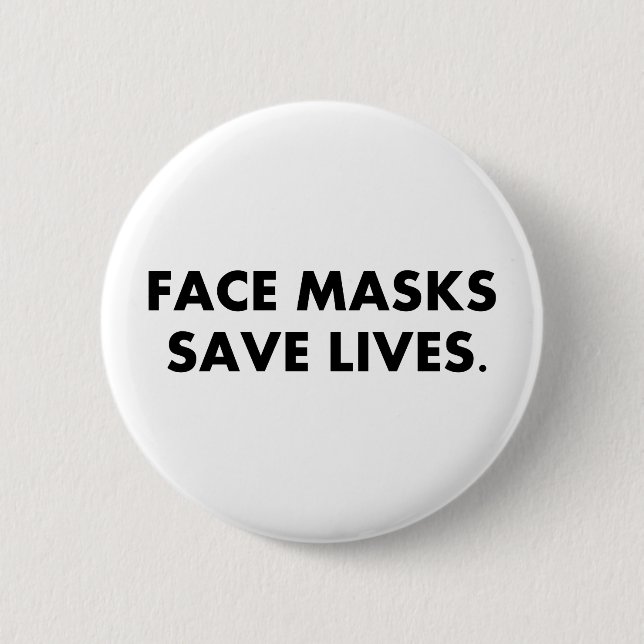 Rond 5 Cm Les Masques Visages Sauvent Des Vies. Badge (Devant)
