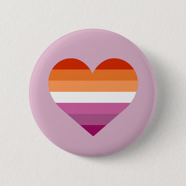 Rond 5 Cm Lesbian Pride Drapeau Coeur Design Badge Pride 202 (Devant)