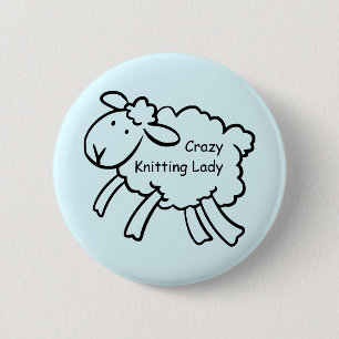 Rond 5 Cm Madame folle Badge de tricot