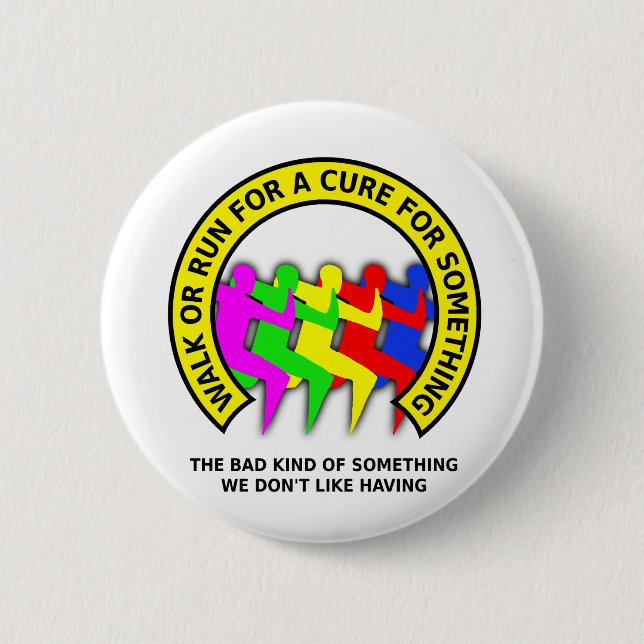 Rond 5 Cm Marche Course Pour La Cure Badge Bouton Drôle Humo (Devant)