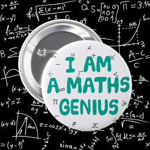 Rond 5 Cm Math génie pin badge de l'école sujet