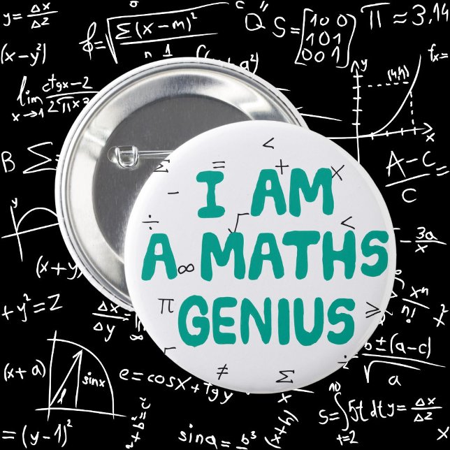 Rond 5 Cm Math génie pin badge de l'école sujet (Maths genius)