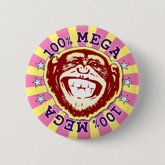 Rond 5 Cm Mega 100% Funny Funky Monkey Badge