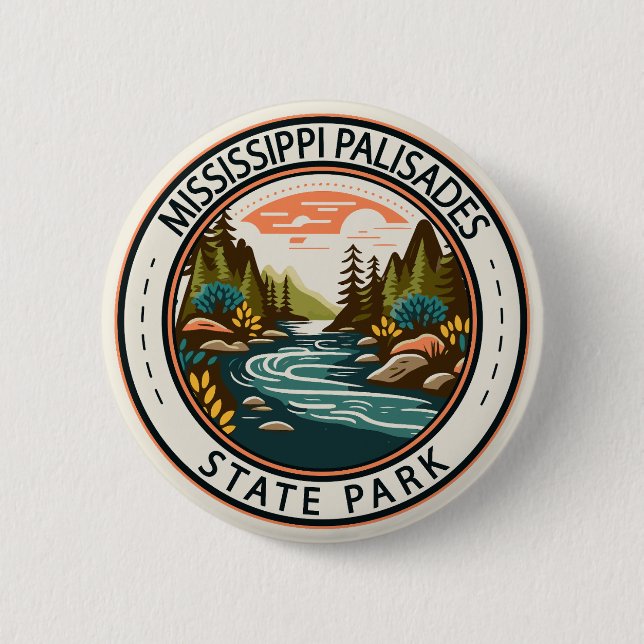 Rond 5 Cm Mississippi Palisades State Park Badge Illinois (Devant)