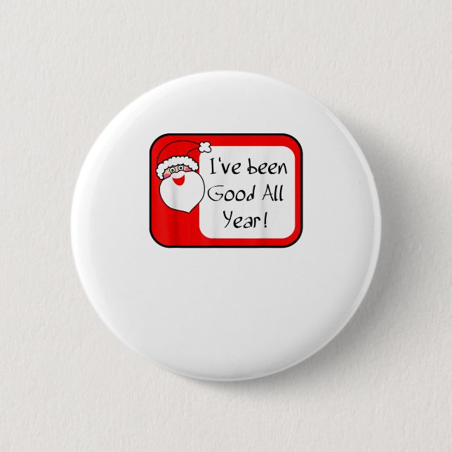 Rond 5 Cm Noël Père Noël Nom Badge Funny Good (Devant)