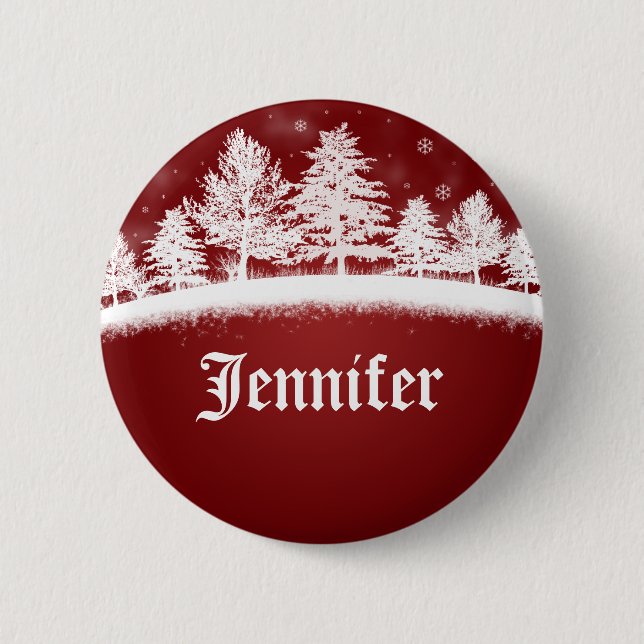 Rond 5 Cm Nom de Noël Badge Modèle Boutons rouges (Devant)
