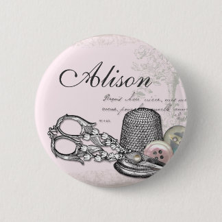 Rond 5 Cm Notions de couture sur le badge nominatif rose