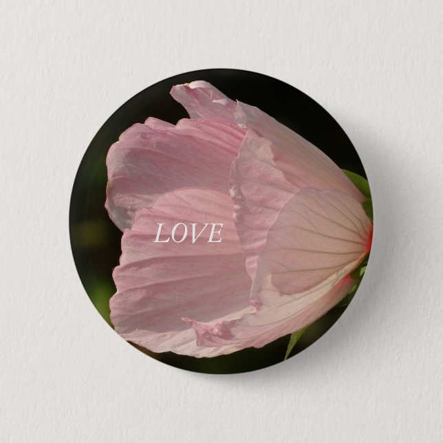 Rond 5 Cm Pink Blossom LOVE Photo Round Badge (Devant)