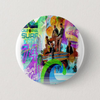 Rond 5 Cm Rétro Surfing Badge