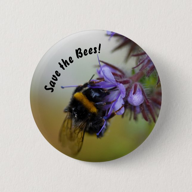 Rond 5 Cm "Sauvez les abeilles !" Badge (Devant)
