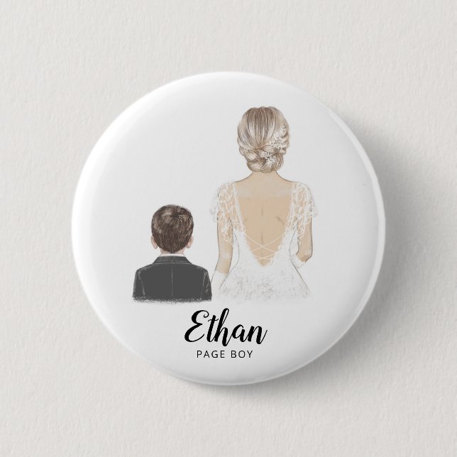 Rond 5 Cm Serez-Vous Mon Page Boy Proposition Badge (Devant)