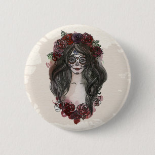 Rond 5 Cm Simple Dia de los Muertos   Badge
