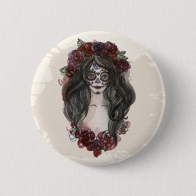 Rond 5 Cm Simple Dia de los Muertos | Badge (Devant)