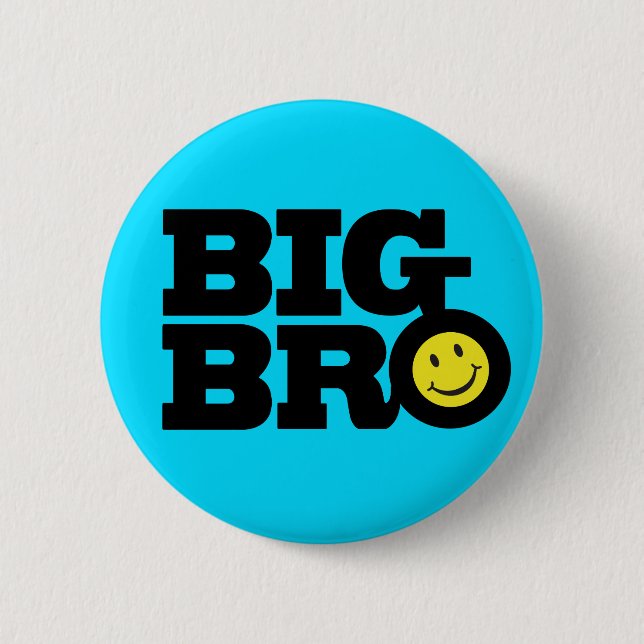 Rond 5 Cm Smile Big Bro badge en bleu noir & jaune (Devant)