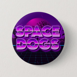 Rond 5 Cm SPACE DOGS badge planète