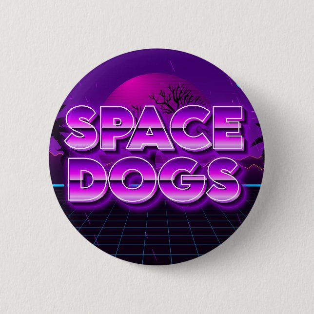 Rond 5 Cm SPACE DOGS badge planète (Devant)