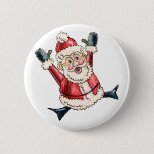 Rond 5 Cm Spirité "Hooray Père Noël !" Badge