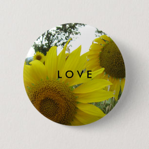 Rond 5 Cm Sunflower Photo Love Badge