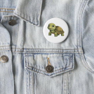 Rond 5 Cm Turtle with Leaf Hat Pin | Animal Badge