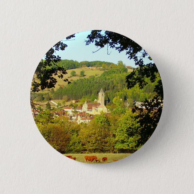 Rond 5 Cm Village médiéval de Plazac Badge (Devant)