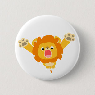 Rond 5 Cm Voici Trouble (dessin animé Lion) badge de bouton