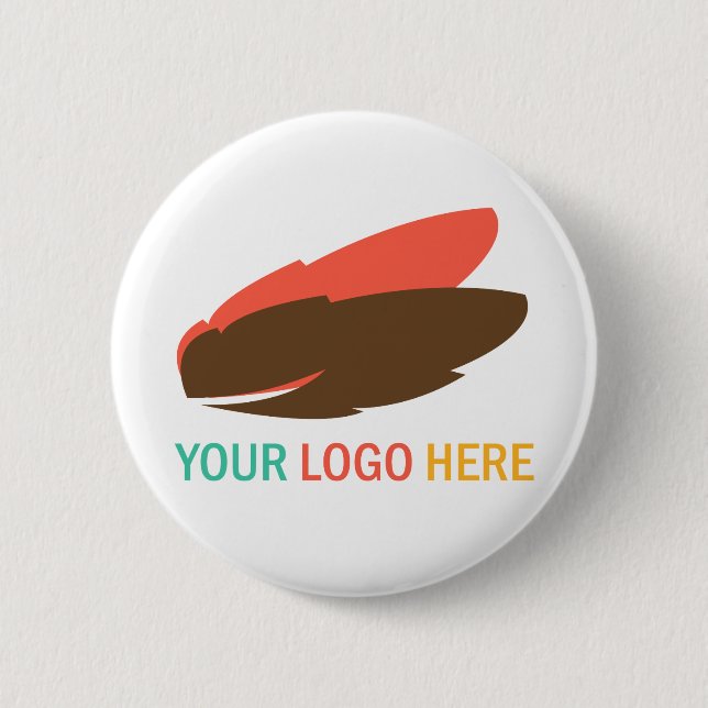 Rond 5 Cm Votre logo ici badge de promotion d'entreprise (Devant)