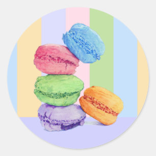 Rond 5 Sticker à bandes Macarons