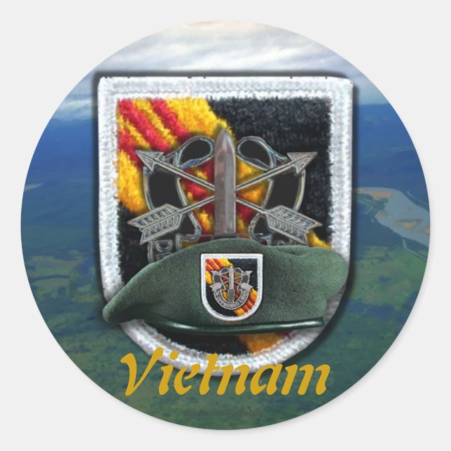 Rond 5e forces spéciales Green Berets flash nam Sticker (Devant)
