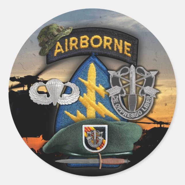 Rond 5e forces spéciales Green Berets lrp nam Sticker (Devant)