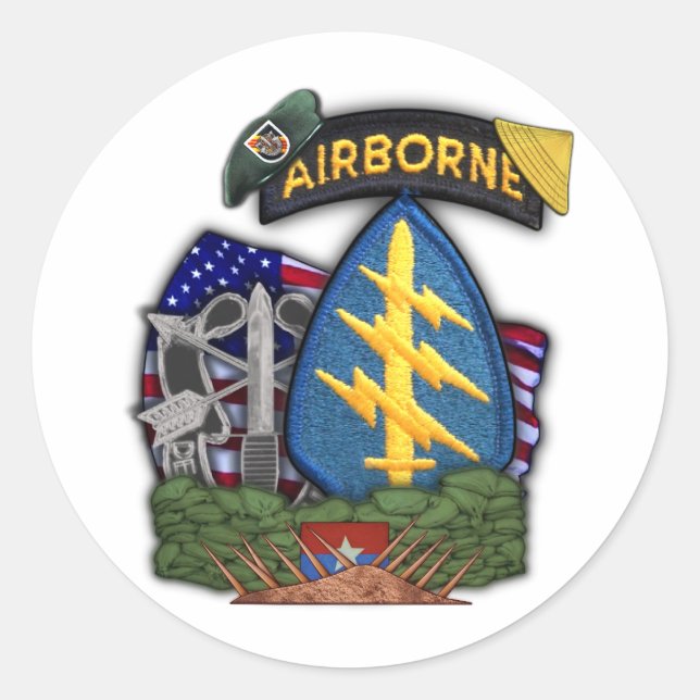 Rond 5ème forces spéciales Green Berets vietnam Sticker (Devant)