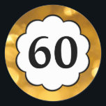 Rond 60 - Sticker en chiffres d'or<br><div class="desc">Design d'ornement. 60 - Sticker en chiffres d'or</div>