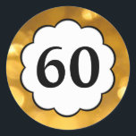 Rond 60 - Sticker en chiffres d'or<br><div class="desc">Design d'ornement. 60 - Sticker en chiffres d'or</div>