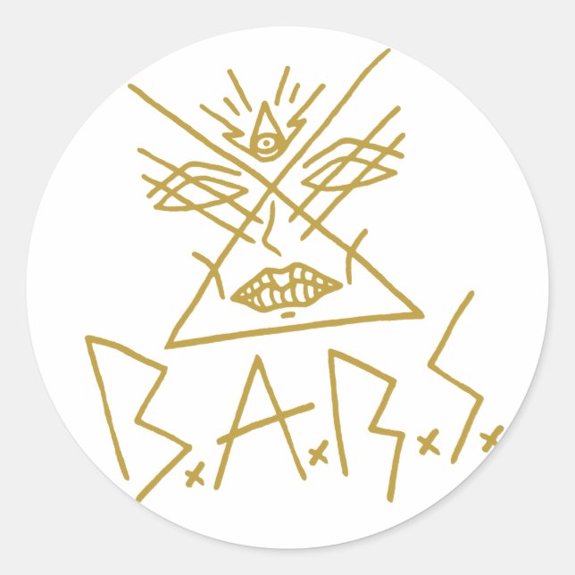 Rond 6x BBC R.S. Gold Face Sticker 3 pouces (Devant)