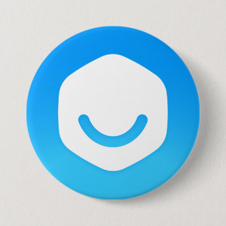 Rond 7,6 Cm Badge blanc/bleu