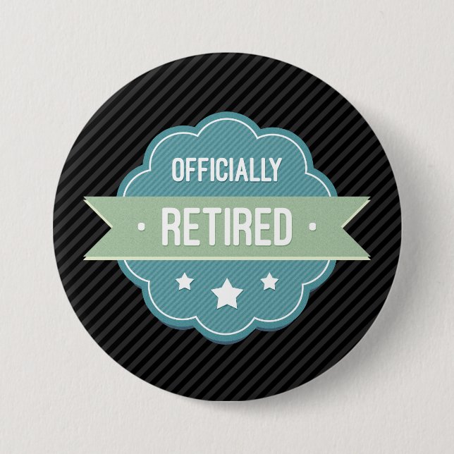 Rond 7,6 Cm Badge Bleu Officiellement Retiré (Devant)
