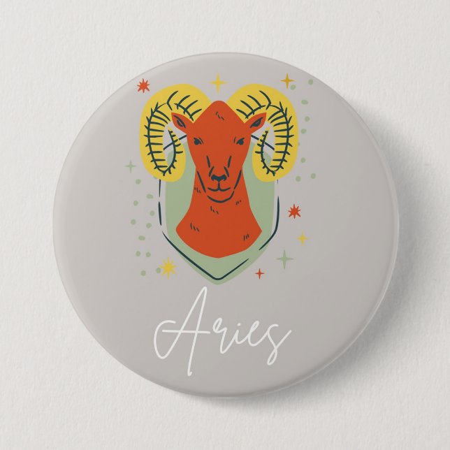 Rond 7,6 Cm badge bouton Bélier  (Devant)