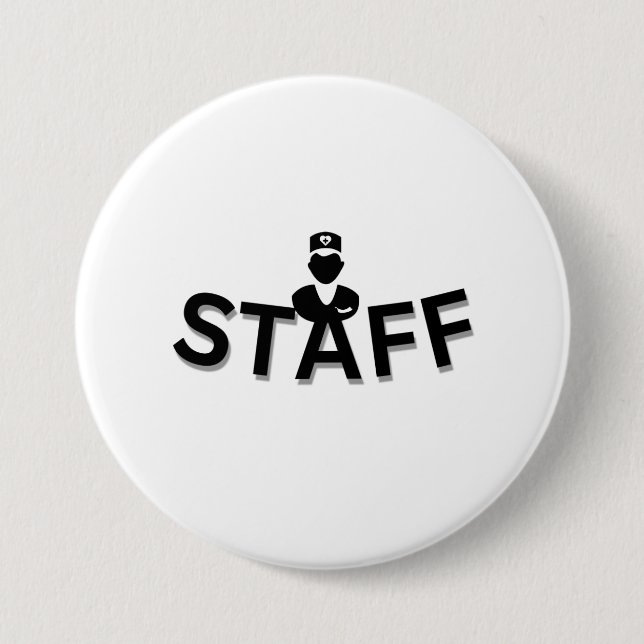Rond 7,6 Cm Badge bouton STAFF (Devant)