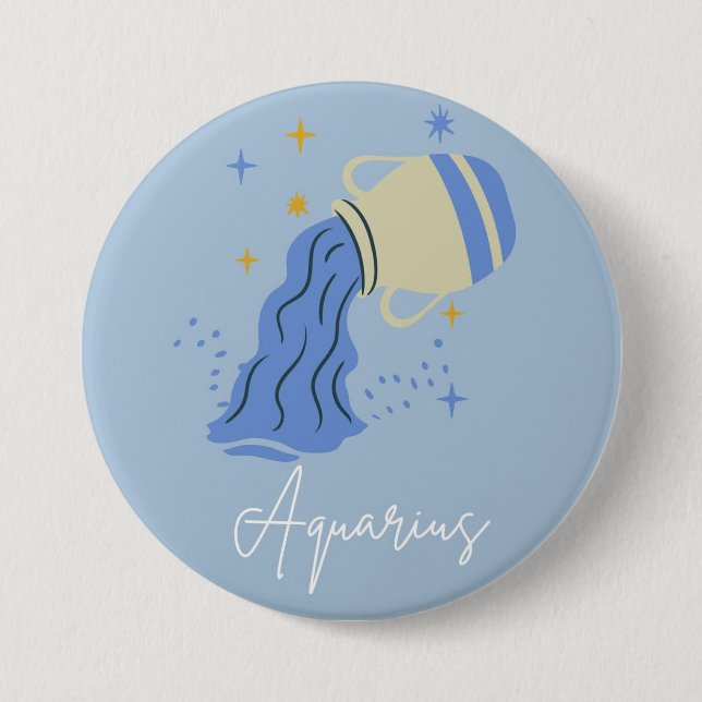 Rond 7,6 Cm Badge bouton Verseau  (Devant)