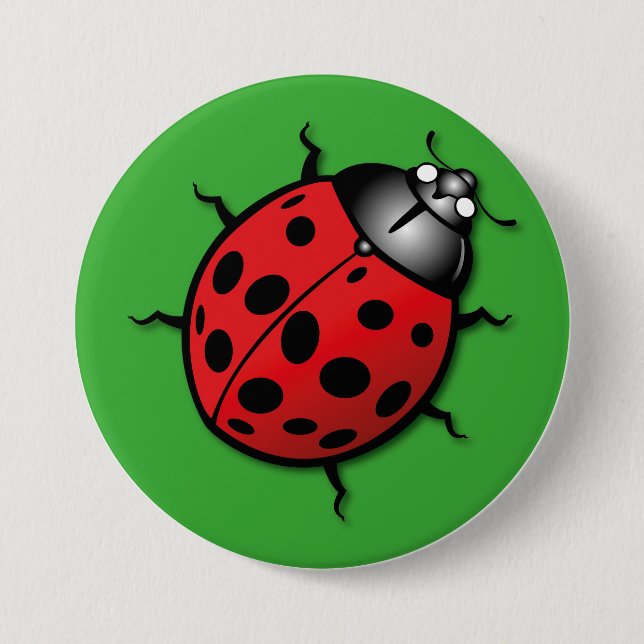 Rond 7,6 Cm Badge , coccinelle (Devant)