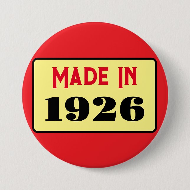 Rond 7,6 Cm Badge de 100e anniversaire de style rétro 1926 (Devant)