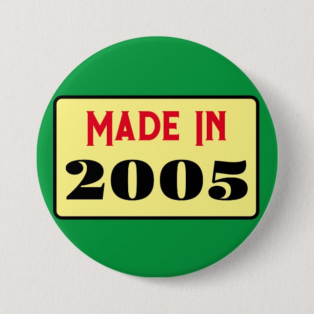 Rond 7,6 Cm Badge de 21e anniversaire rétro style 2005 (Devant)