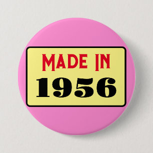 Rond 7,6 Cm Badge de 70e anniversaire de style rétro 1956