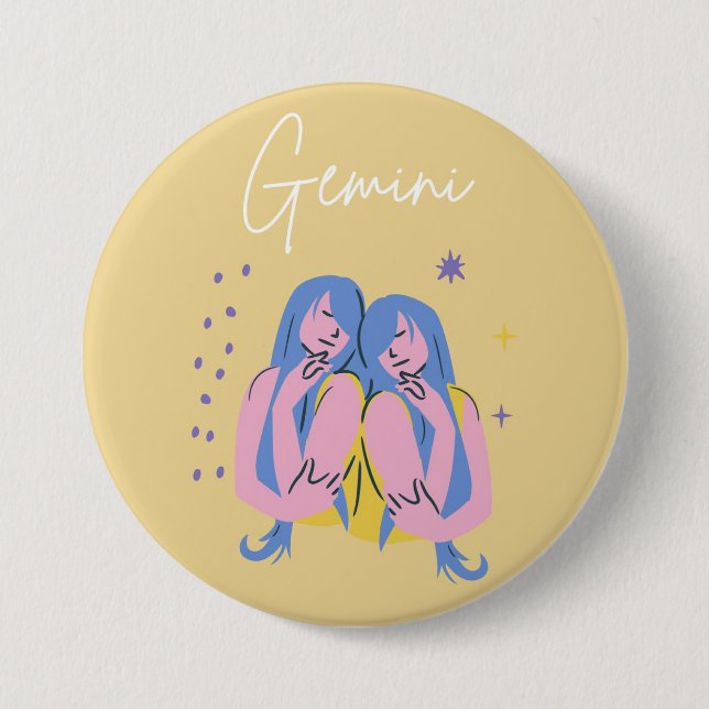 Rond 7,6 Cm badge de bouton Gemini  (Devant)