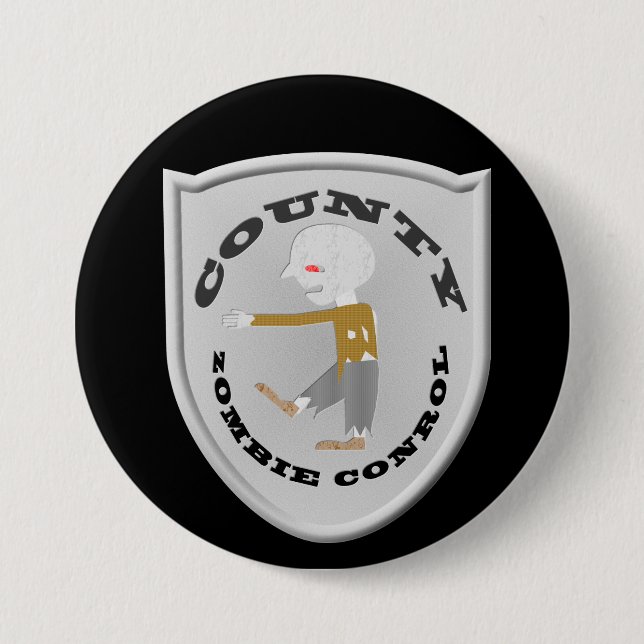 Rond 7,6 Cm Badge de contrôle de zombie du comté (Devant)